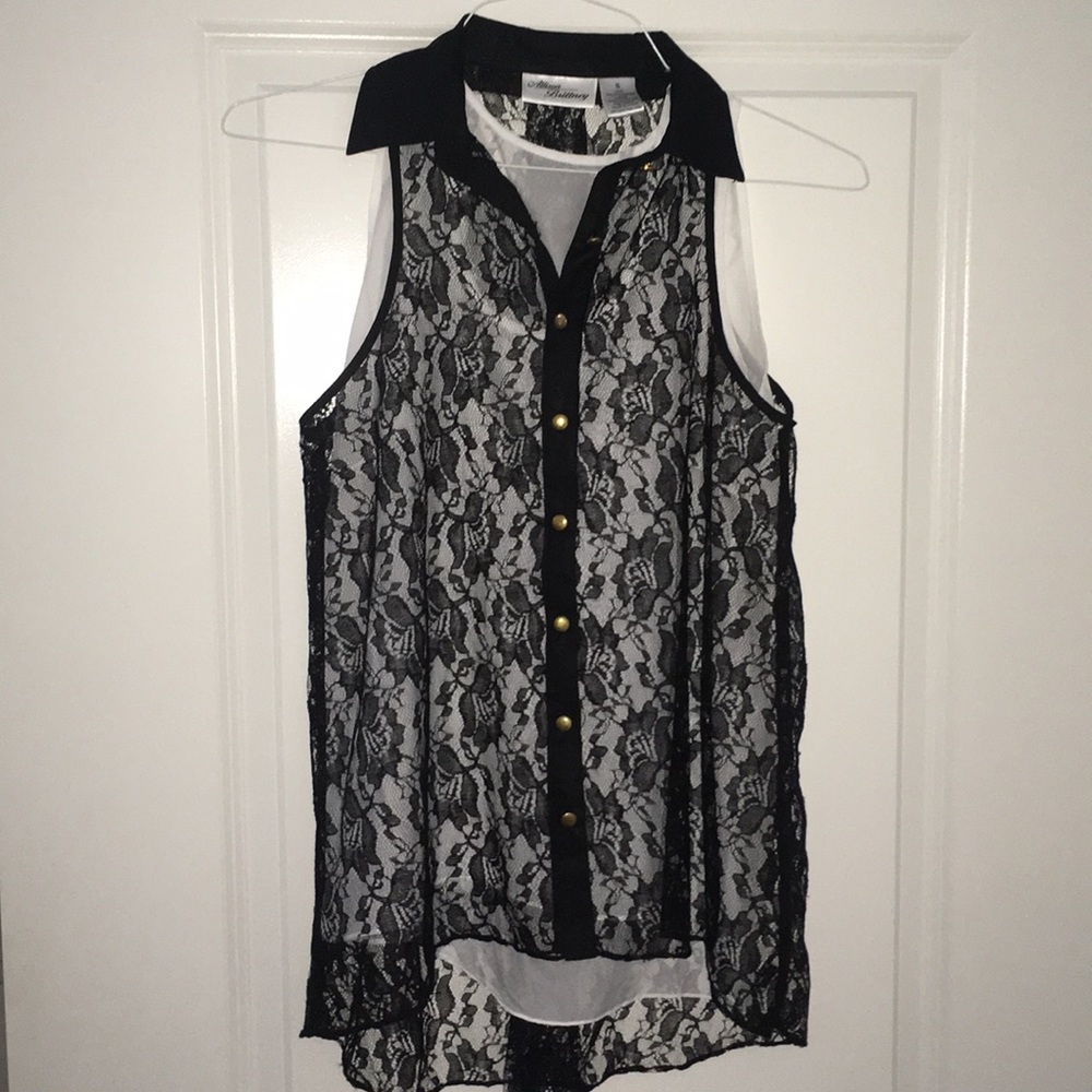 Allison Brittney Sleeveless Lace Blouse